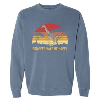 Giraffe Gift Zookeeper Gift Vintage African Sw Gift Garment-Dyed Sweatshirt