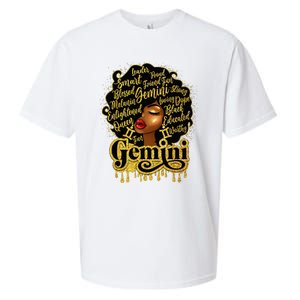 Gemini Girl Zodiac Sign Birthday Queen Afro Black Sueded Cloud Jersey T-Shirt