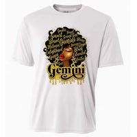 Gemini Girl Zodiac Sign Birthday Queen Afro Black Cooling Performance Crew T-Shirt