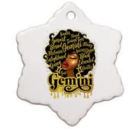 Gemini Girl Zodiac Sign Birthday Queen Afro Black Ceramic Star Ornament