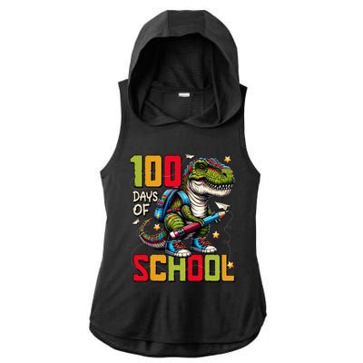 Groovy Happy 100th Day Of School For Teacher Student Ladies PosiCharge Tri-Blend Wicking Draft Hoodie Tank