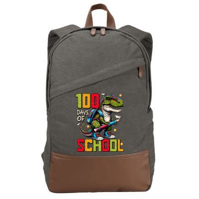 Groovy Happy 100th Day Of School For Teacher Student Cotton Canvas Backpack