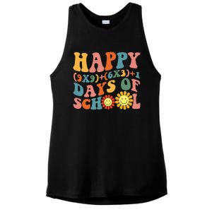 Groovy Happy 100 Days Of School Math Formula Teachers Ladies PosiCharge Tri-Blend Wicking Tank