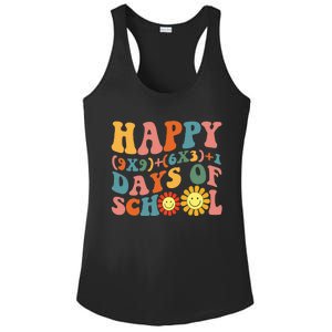 Groovy Happy 100 Days Of School Math Formula Teachers Ladies PosiCharge Competitor Racerback Tank