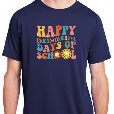 Groovy Happy 100 Days Of School Math Formula Teachers Adult ChromaSoft Performance T-Shirt