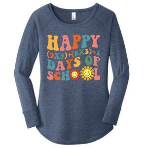 Groovy Happy 100 Days Of School Math Formula Teachers Women's Perfect Tri Tunic Long Sleeve Shirt