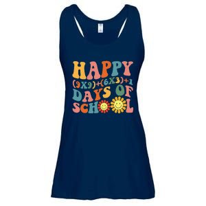 Groovy Happy 100 Days Of School Math Formula Teachers Ladies Essential Flowy Tank