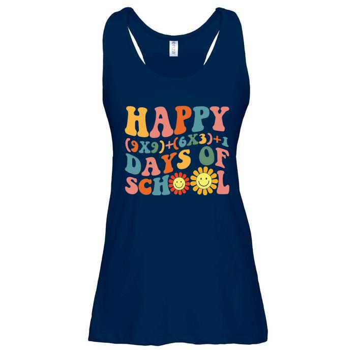 Groovy Happy 100 Days Of School Math Formula Teachers Ladies Essential Flowy Tank