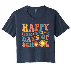 Groovy Happy 100 Days Of School Math Formula Teachers Women's Crop Top Tee