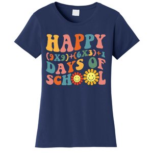 Groovy Happy 100 Days Of School Math Formula Teachers Women's T-Shirt