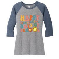 Groovy Happy 100 Days Of School Math Formula Teachers Women's Tri-Blend 3/4-Sleeve Raglan Shirt