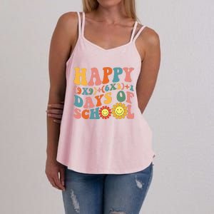 Groovy Happy 100 Days Of School Math Formula Teachers Women's Strappy Tank