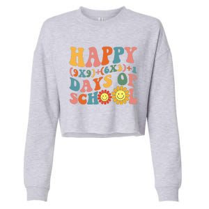 Groovy Happy 100 Days Of School Math Formula Teachers Cropped Pullover Crew