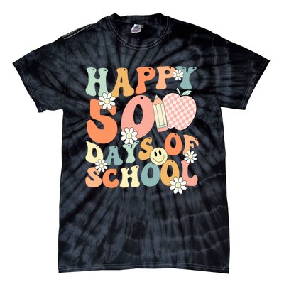 Groovy Happy 50 Days Of School 50th Day Of School Students Tie-Dye T-Shirt