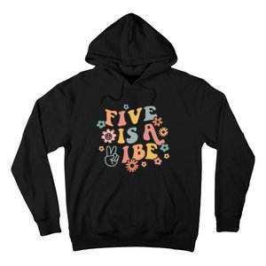 Groovy Hippie 5 Is A Vibe Boy 5th Birthday Party Decoration Hoodie