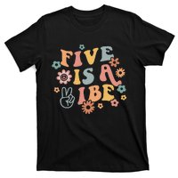 Groovy Hippie 5 Is A Vibe Boy 5th Birthday Party Decoration T-Shirt