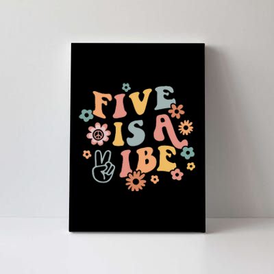 Groovy Hippie 5 Is A Vibe Boy 5th Birthday Party Decoration Canvas