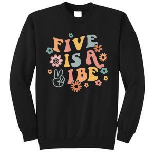 Groovy Hippie 5 Is A Vibe Boy 5th Birthday Party Decoration Tall Sweatshirt