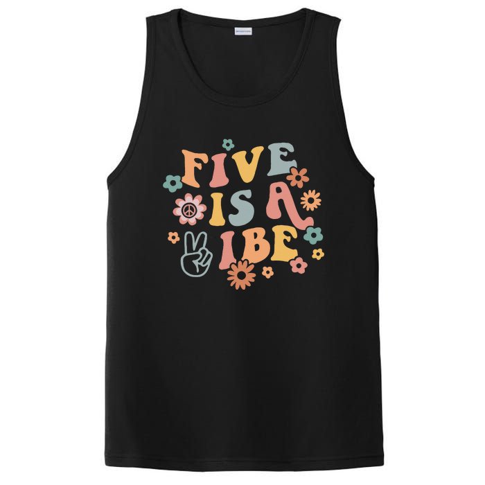 Groovy Hippie 5 Is A Vibe Boy 5th Birthday Party Decoration PosiCharge Competitor Tank