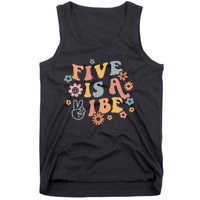 Groovy Hippie 5 Is A Vibe Boy 5th Birthday Party Decoration Tank Top