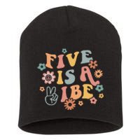 Groovy Hippie 5 Is A Vibe Boy 5th Birthday Party Decoration Short Acrylic Beanie