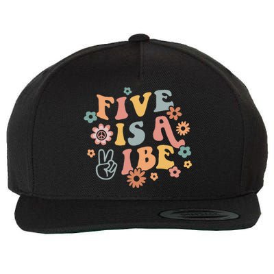 Groovy Hippie 5 Is A Vibe Boy 5th Birthday Party Decoration Wool Snapback Cap