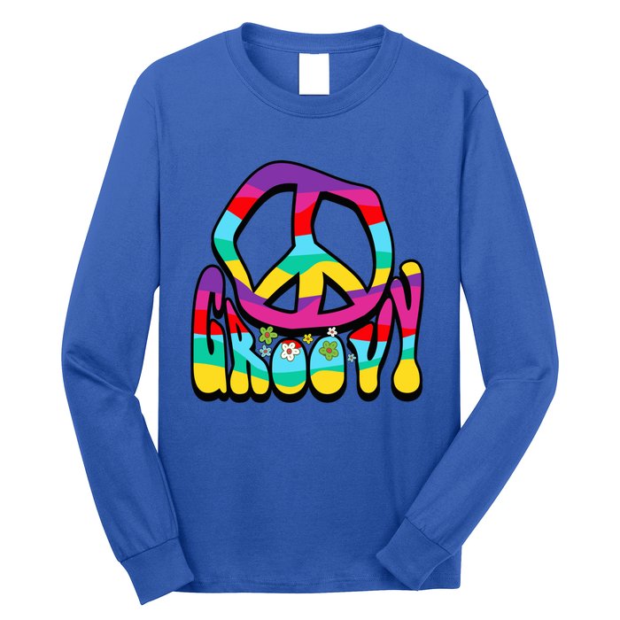 Groovy Hippie 60s 70s Peace Sign Symbol 1970s Flower Power Meaningful Gift Long Sleeve Shirt