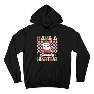 Groovy Have A Llamazing Christmas Llama Santa Ki Hoodie