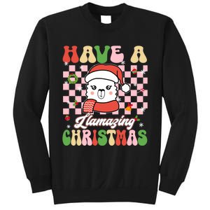 Groovy Have A Llamazing Christmas Llama Santa Ki Sweatshirt