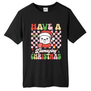 Groovy Have A Llamazing Christmas Llama Santa Ki Tall Fusion ChromaSoft Performance T-Shirt