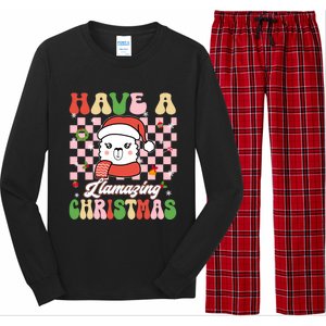 Groovy Have A Llamazing Christmas Llama Santa Ki Long Sleeve Pajama Set