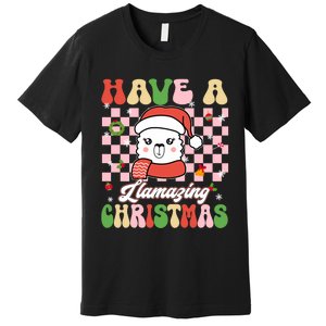 Groovy Have A Llamazing Christmas Llama Santa Ki Premium T-Shirt