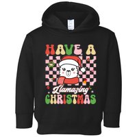 Groovy Have A Llamazing Christmas Llama Santa Ki Toddler Hoodie