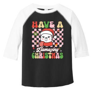 Groovy Have A Llamazing Christmas Llama Santa Ki Toddler Fine Jersey T-Shirt