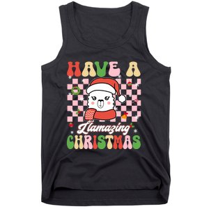 Groovy Have A Llamazing Christmas Llama Santa Ki Tank Top