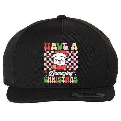 Groovy Have A Llamazing Christmas Llama Santa Ki Wool Snapback Cap