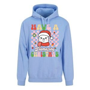 Groovy Have A Llamazing Christmas Llama Santa Ki Unisex Surf Hoodie