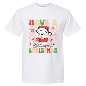 Groovy Have A Llamazing Christmas Llama Santa Ki Garment-Dyed Heavyweight T-Shirt