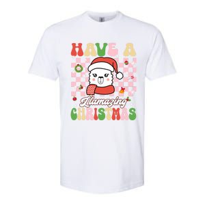 Groovy Have A Llamazing Christmas Llama Santa Ki Softstyle CVC T-Shirt