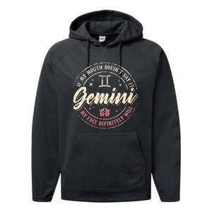 Gemini Horoscope Astrology Birthday Zodiac Sign Women Performance Fleece Hoodie