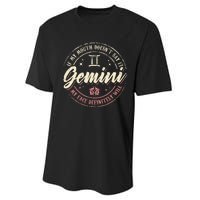 Gemini Horoscope Astrology Birthday Zodiac Sign Women Performance Sprint T-Shirt