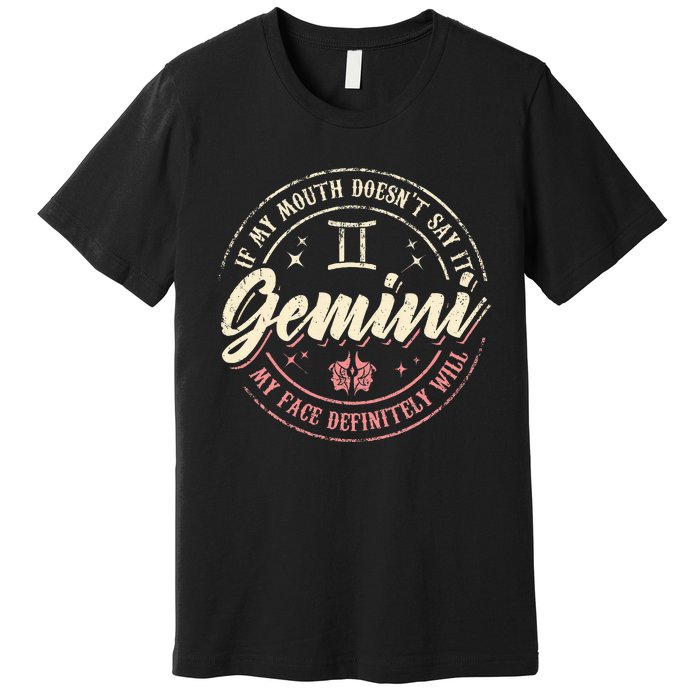 Gemini Horoscope Astrology Birthday Zodiac Sign Women Premium T-Shirt