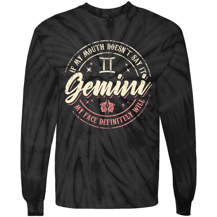 Gemini Horoscope Astrology Birthday Zodiac Sign Women Tie-Dye Long Sleeve Shirt