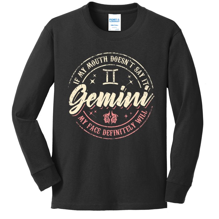 Gemini Horoscope Astrology Birthday Zodiac Sign Women Kids Long Sleeve Shirt