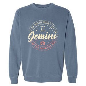 Gemini Horoscope Astrology Birthday Zodiac Sign Women Garment-Dyed Sweatshirt