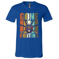 Gone Hunting Animal Deer Hunter Lovers Gift V-Neck T-Shirt