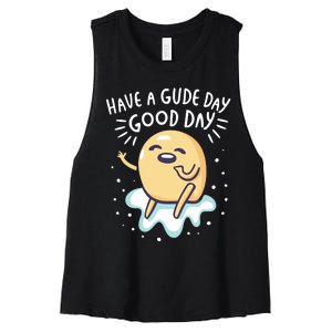 Gudetama Have A Gude Day Good Day Women's Racerback Cropped Tank