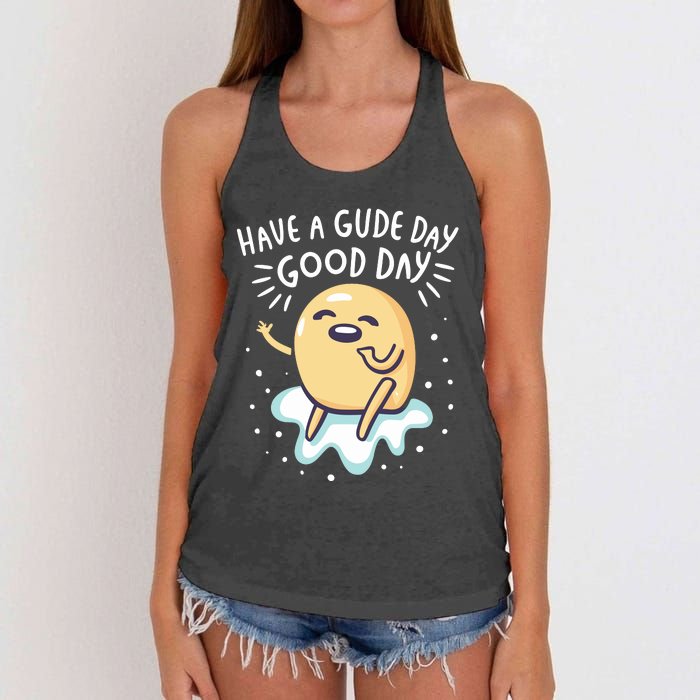 Gudetama Have A Gude Day Good Day Women's Knotted Racerback Tank