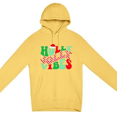 Groovy Have A Holly Xmas Jolly Christmas Santa Hat Premium Pullover Hoodie