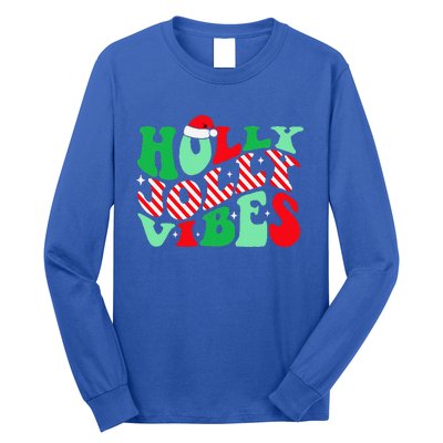 Groovy Have A Holly Xmas Jolly Christmas Santa Hat Long Sleeve Shirt